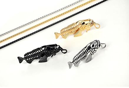 Amazon | Gudeke 魚の骨（フィッシュボーン/さかな）チャーム 全